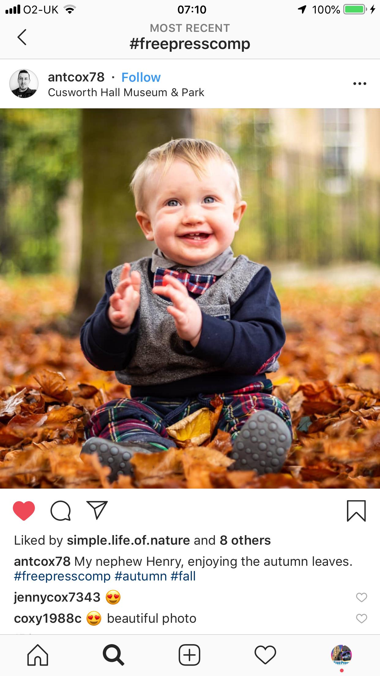 Henry playing with leaves at Cusworth Hall by @antcox78