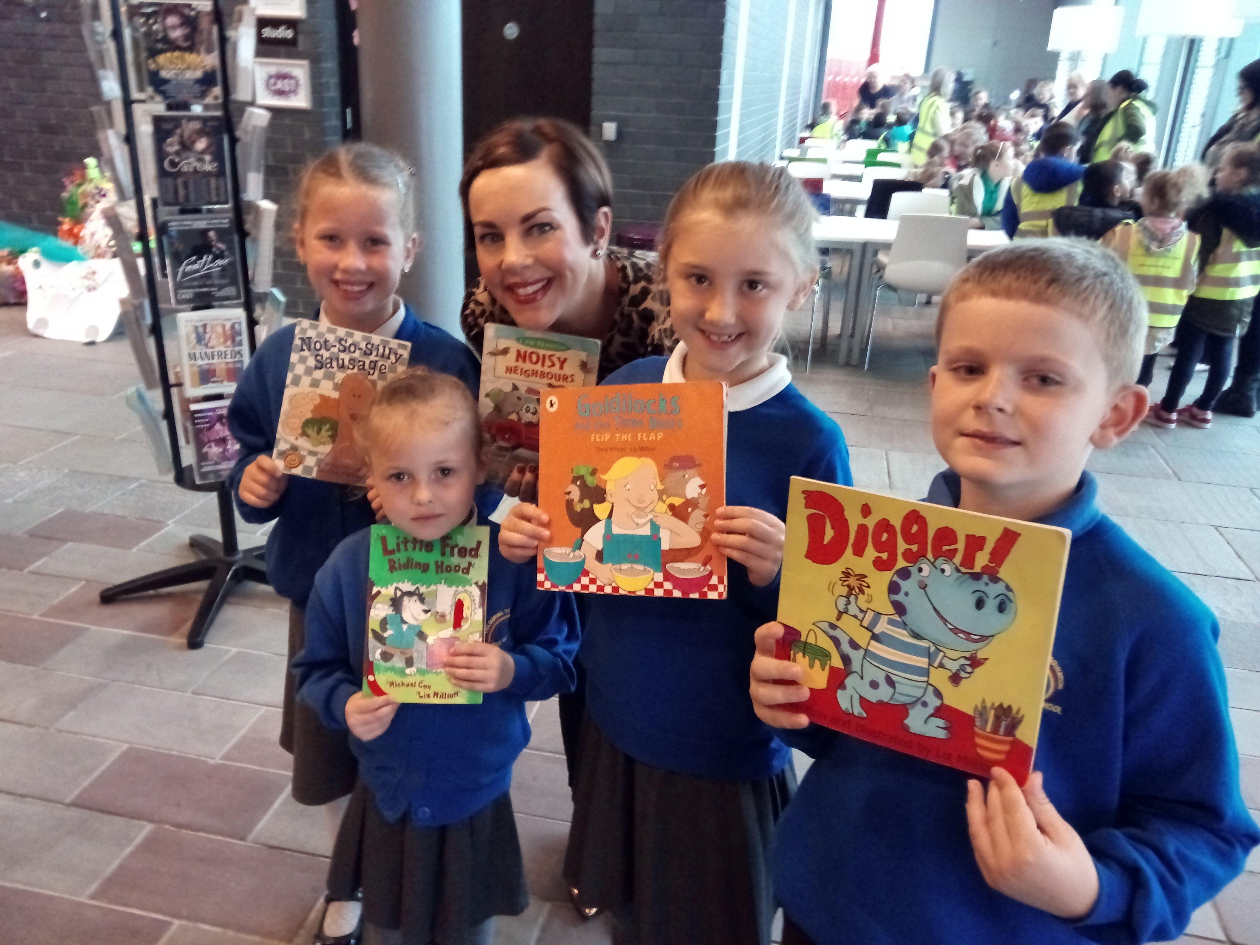 Pupils from Southfield Primary School, Armthorpe, with book illustrator Liz Million, during at Cast theatre, Doncaster, earlier this year