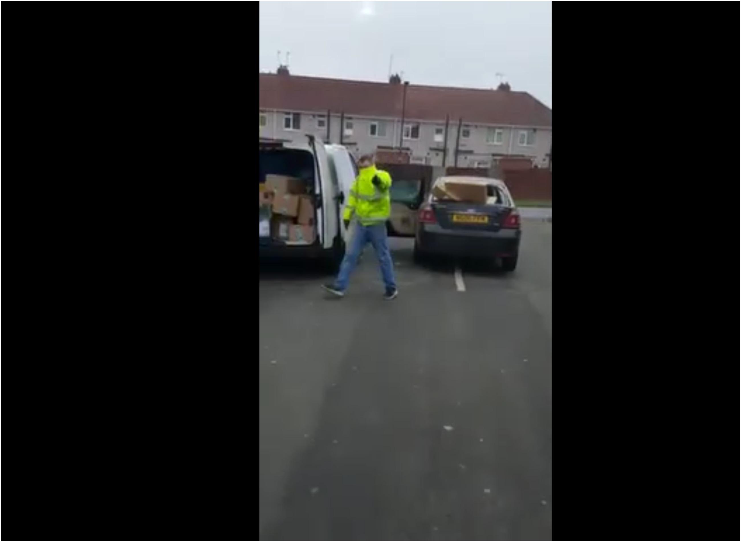 Video of men stealing from van