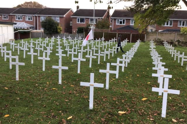 War memorial tribute in Balby, Doncaster
