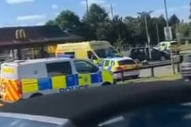 New details have emerged about the incident which saw a car crash into a McDonald’s on Saturday evening on Thorne Road, Doncaster. Submitted picture
