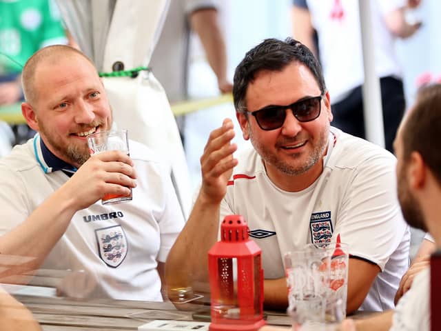 England fans reacting during the UEFA EURO 2020 match between Germany and England at The New Crown British Pub.