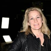 Sarah Beeny has returned to the hospital to receive breast cancer treatment.