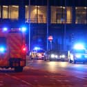  Emergency services arrive  close to the Manchester Arena on May 23, 2017. (Photo by Dave Thompson/Getty Images)