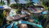  Therme Manchester’s next generation waterpark area, including living waterslides. Credit: Therme