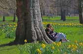 People enjoy spring weather.