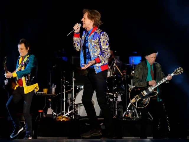 Guitarist Ronnie Wood, singer Mick Jagger and guitarist Keith Richards of The Rolling Stones perform during a stop of the band's No Filter tour (Photo: Ethan Miller/Getty Images)