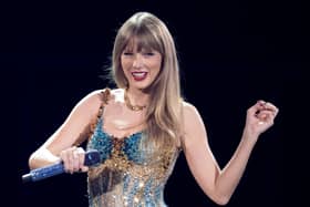 US singer-songwriter Taylor Swift performs onstage on the first night of her "Eras Tour" at AT&T Stadium in Arlington, Texas, on March 31, 2023. (Photo by SUZANNE CORDEIRO / AFP) 