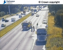 All lanes were closed on the M18 northbound between J1 and J2 earlier today (July 27) following a lorry fire. Photo: Highways England