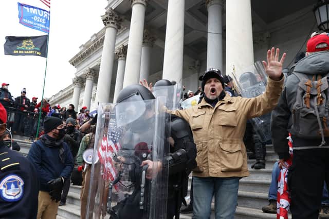 Protesters gather at the U.S. Capitol Building on January 06, 2021 in Washington, DC. (Photo by Tasos Katopodis/Getty Images)