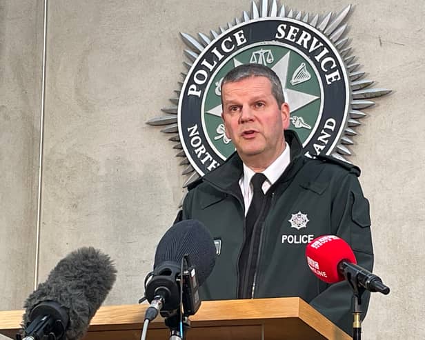 Police Service of Northern Ireland (PSNI) Assistant Chief Constable Chris Todd speaks to media about the data breach