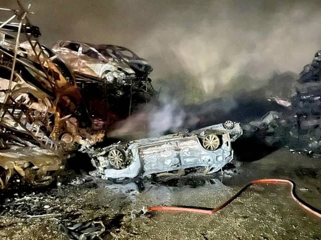 The blaze destroyed around 200 cars
