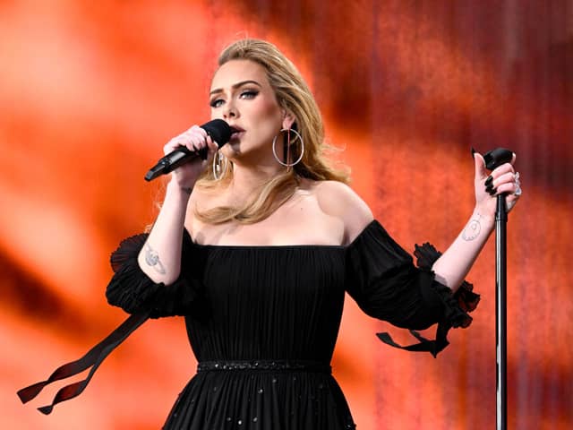 Adele performing at Hyde Park in July 2022.