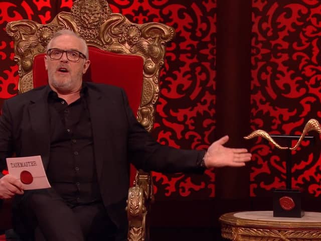 The Taskmaster New Year's Treat trophy is a pair of golden eyebrows