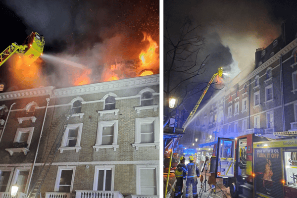 A fire broke out in Emperor's Gate, South Kensington. Picture: London Fire Brigade