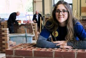 Morgan Simmons at the Guild of Bricklayers competition