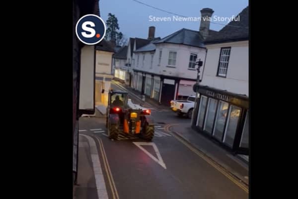 Thieves steal cash machine with forklift