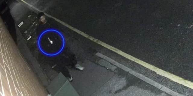 Man caught on CCTV with weapon before stabbing man in unprovoked attack.