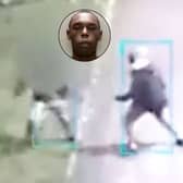 Knife-wielding thug, Seye Djli, 24, was captured on CCTV as he prowled the streets of Leicester hunting for victims.