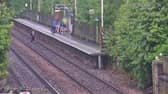 A child jumping onto the tracks in front of a train. 
