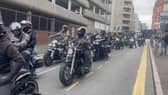 Bikers on Harley Davidsons deliver Lemmy's ashes to Nottingham's Rock City 