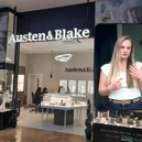 Laura Tanner shows her lack of wedding ring and Austen & Blake, Meadowhall.