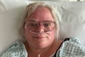 Pippa Sharp in hospital after thrush turned out to be stage three vulval cancer.