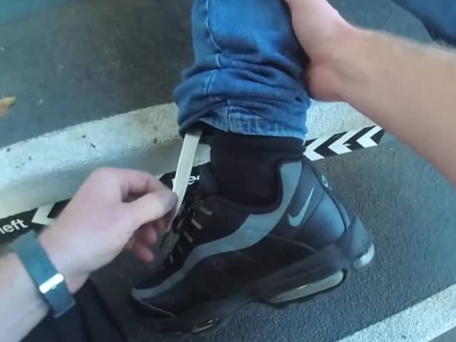 Police find knife hidden in man’s sock