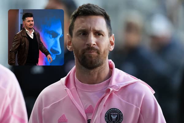 Rodrigo Messi (top left) with Lionel Messi. Photo: Getty Images