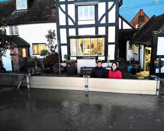 Flood wall working in the floods of October 2023.
