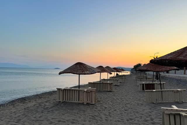 The beach is just seconds away from the hotel’s main pool.