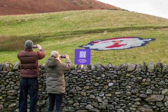 The mysterious chalk drawings of Santa have appeared on hillsides across all of the UK
