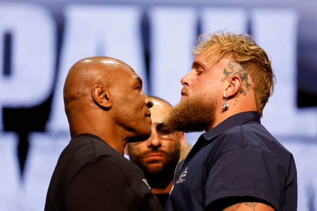 Mike Tyson (L) will fight Jake Paul (R). Photo: Sarah Stier/Getty Images for Netflix