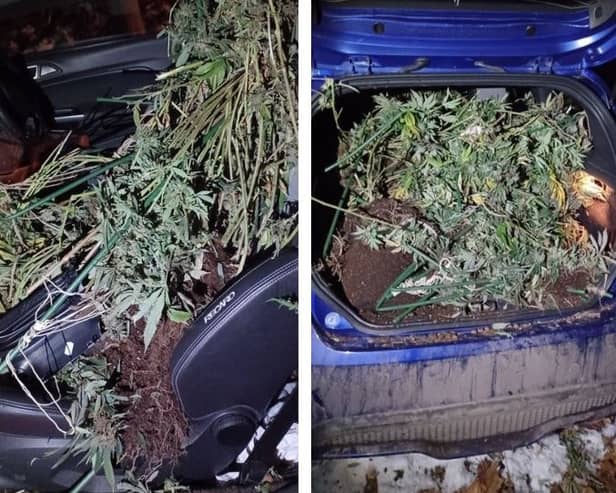 The car was located in woodlands in Doncaster after a pursuit by police.