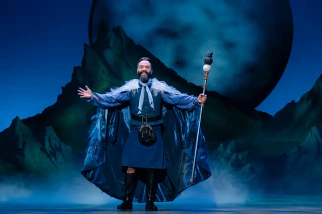 James Mackenzie as Snow Raven in CBeebies panto 2024. Photo: CBeebies