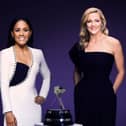 (L-R) Alex Scott, Gabby Logan and Claire Balding will host SPOTY 2024. Photo: BBC