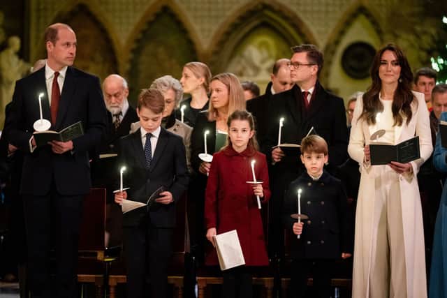 Catherine, Princess of Wales is set to be joined by her husband Prince William for her fourth ‘Together At Christmas’ Carol concert, which is taking place from Westminster Abbey. Here she is with her family at the same event last year. Photo: Aaron Chown-WPA Pool/Getty Images