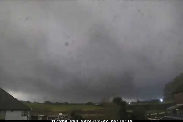 Time-lapse footage shows change in wind direction as Storm Darragh hits the UK.