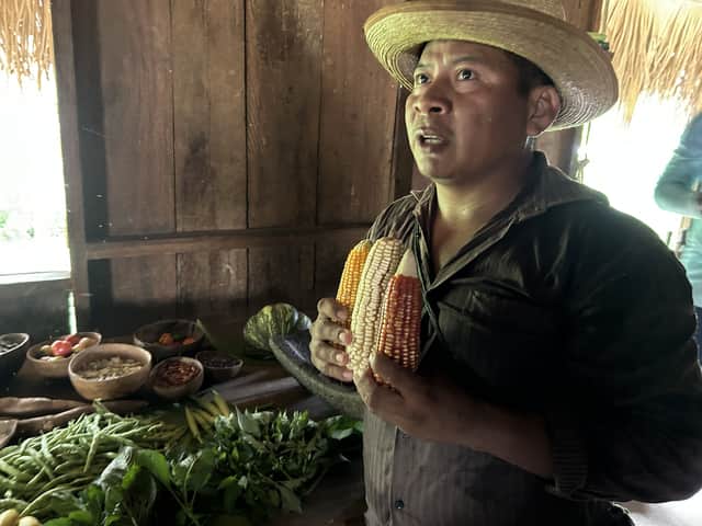 Jose Mes and his wife, Hilda, cooked us a delicious meal using traditional crops
