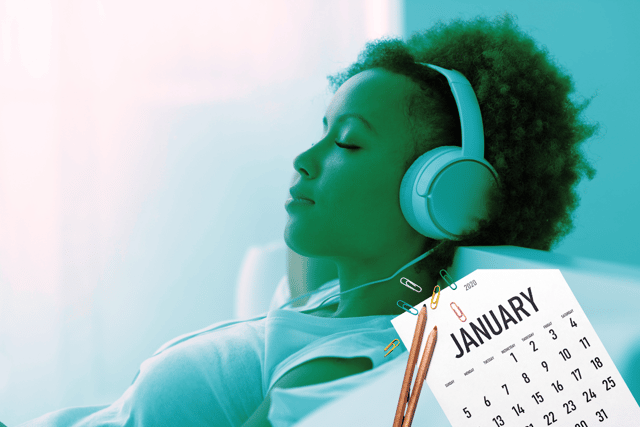 Studies have shown that contrary to your gym buddy's comments, not everyone is raring to go in January each year - and our listening tastes tend to demonstrate that.