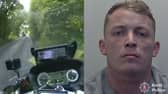 Dangerous driver reverses into police motorbike.