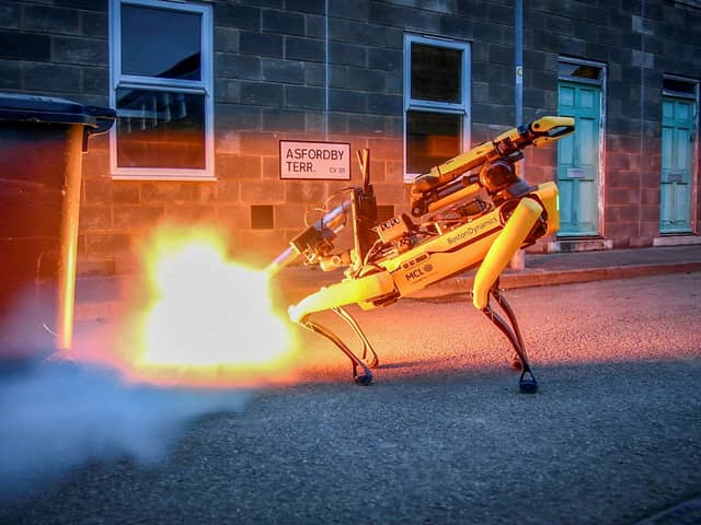 Bomb-defusing robot dog.