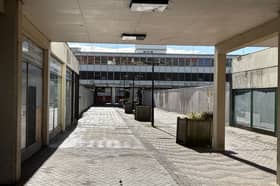 This walkway through Waterdale and the fenced off areas either side are part of the area the City of Doncaster Council could take over.