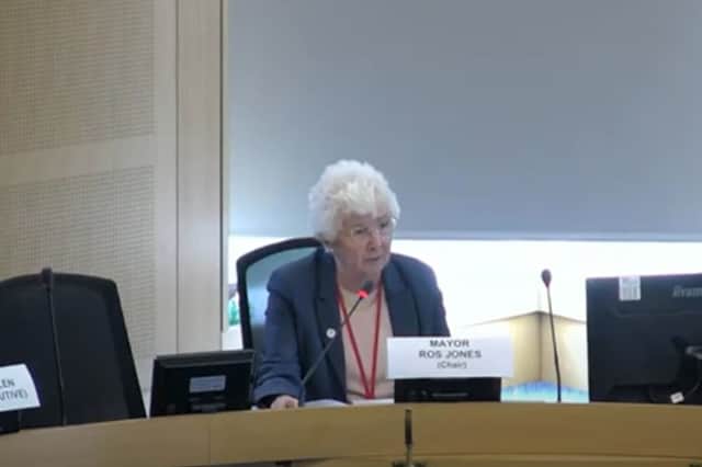 Doncaster Mayor Ros Jones addresses her cabinet.