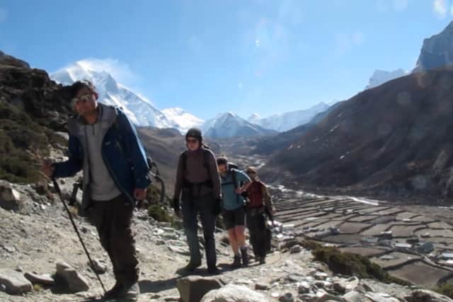 Team of researchers at Mount Everest in Nepal.