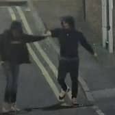 Ramaray Treasure and Leon Sykes fist bump moments after raining blows on a man with West Street with knives in hand.