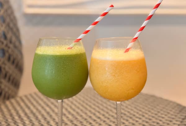 We enjoyed home-made smoothies by the poolside at Rockcliffe Hall and Spa