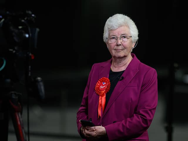 Ros Jones of the Labour Party reacts as she fields questions from members of the media after being declared the winner of the Doncaster Mayoral elections. Credit: Getty