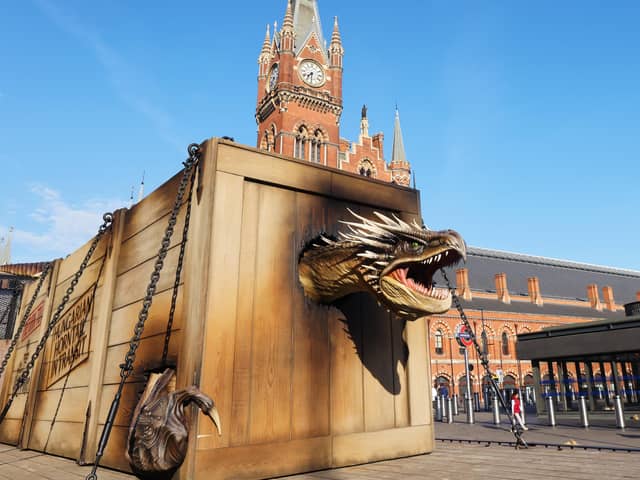 The Hungarian Horntail dragon made its way through London 