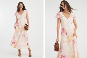 Shoppers are running to buy this affordable River Island pink floral midi dress